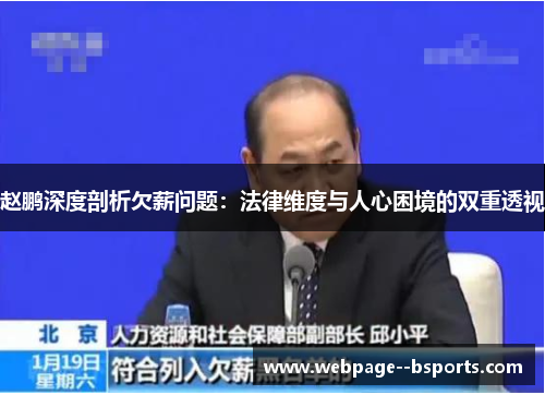 赵鹏深度剖析欠薪问题：法律维度与人心困境的双重透视